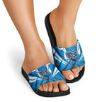 Geelong Cats Australian Football Slide Sandals Fierce Wildcat Mascot - Bold Team Colors