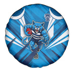 Geelong Cats Australian Football Spare Tire Cover Fierce Wildcat Mascot - Bold Team Colors