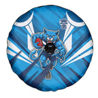Geelong Cats Australian Football Spare Tire Cover Fierce Wildcat Mascot - Bold Team Colors
