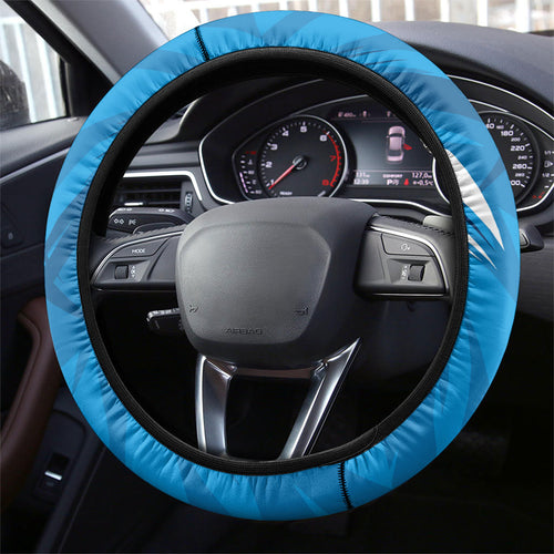 Geelong Cats Australian Football Steering Wheel Cover Fierce Wildcat Mascot - Bold Team Colors