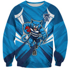 Geelong Cats Australian Football Sweatshirt Fierce Wildcat Mascot - Bold Team Colors