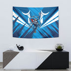Geelong Cats Australian Football Tapestry Fierce Wildcat Mascot - Bold Team Colors