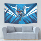 Geelong Cats Australian Football Tapestry Fierce Wildcat Mascot - Bold Team Colors