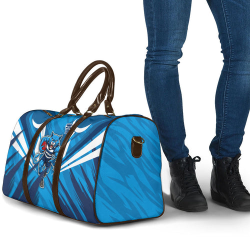 Geelong Cats Australian Football Travel Bag Fierce Wildcat Mascot - Bold Team Colors