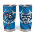 Geelong Cats Australian Football Tumbler Cup Fierce Wildcat Mascot - Bold Team Colors