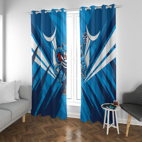 Geelong Cats Australian Football Window Curtain Fierce Wildcat Mascot - Bold Team Colors