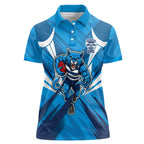 Geelong Cats Australian Football Women Polo Shirt Fierce Wildcat Mascot - Bold Team Colors