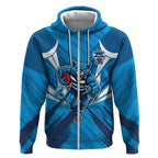 Geelong Cats Australian Football Zip Hoodie Fierce Wildcat Mascot - Bold Team Colors