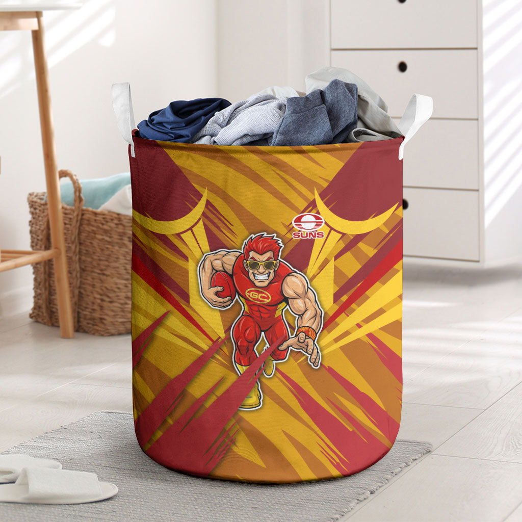 Gold Coast Suns Australian Football Laundry Basket Heroic Solar Mascot - Bold Team Colors