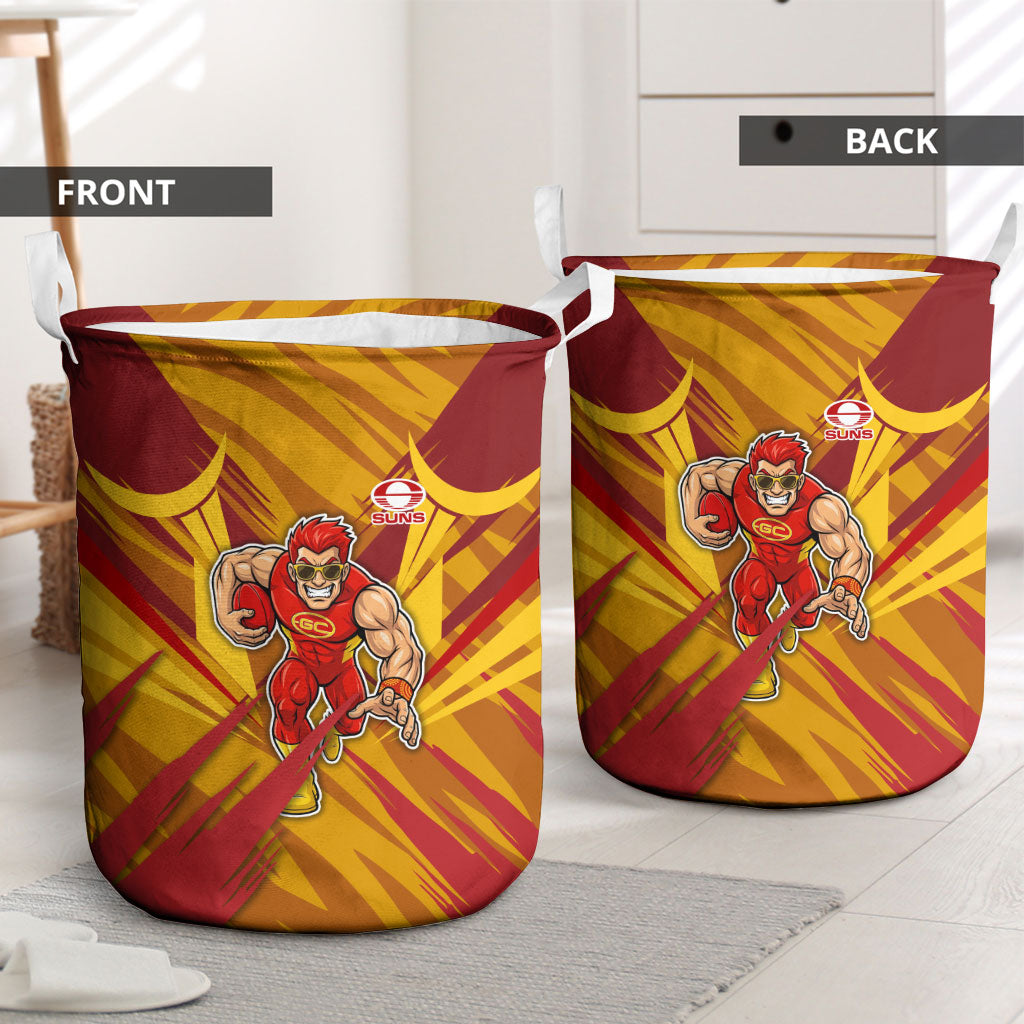Gold Coast Suns Australian Football Laundry Basket Heroic Solar Mascot - Bold Team Colors