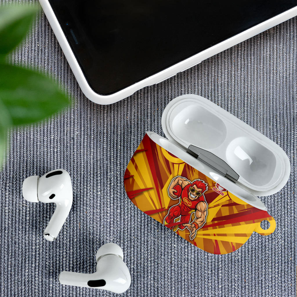 Gold Coast Suns Australian Football AirPods Case Heroic Solar Mascot - Bold Team Colors