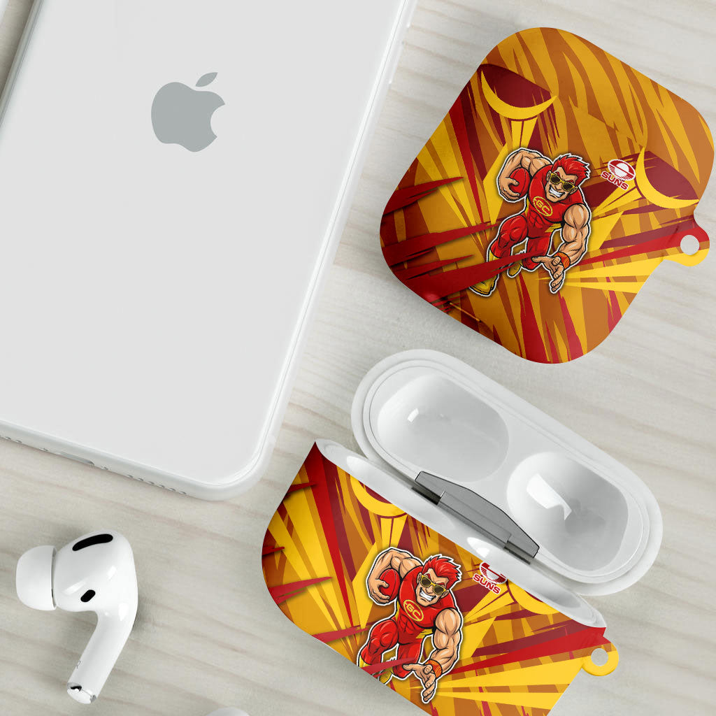 Gold Coast Suns Australian Football AirPods Case Heroic Solar Mascot - Bold Team Colors