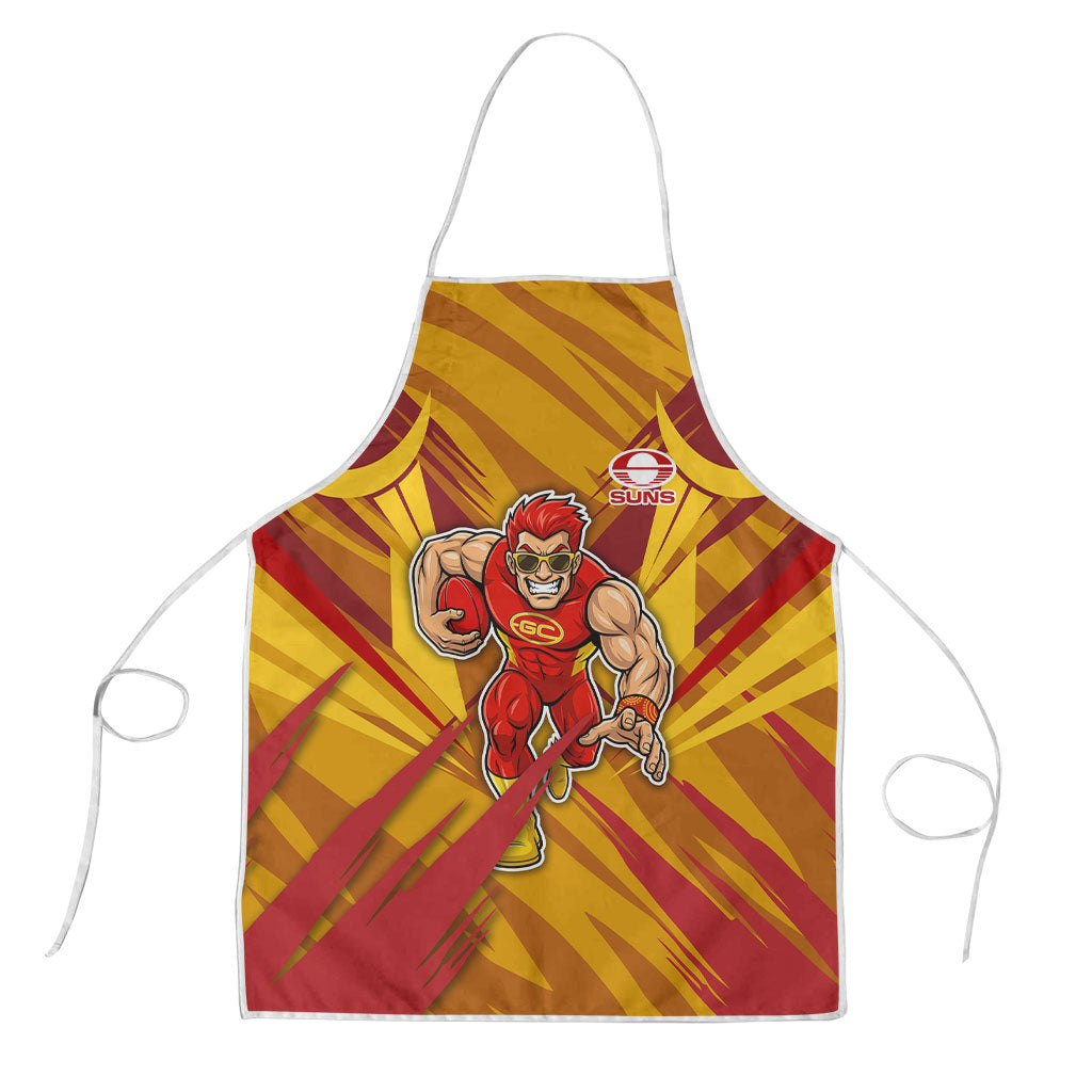 Gold Coast Suns Australian Football Apron Heroic Solar Mascot - Bold Team Colors