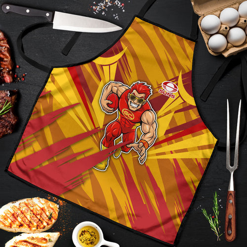 Gold Coast Suns Australian Football Apron Heroic Solar Mascot - Bold Team Colors