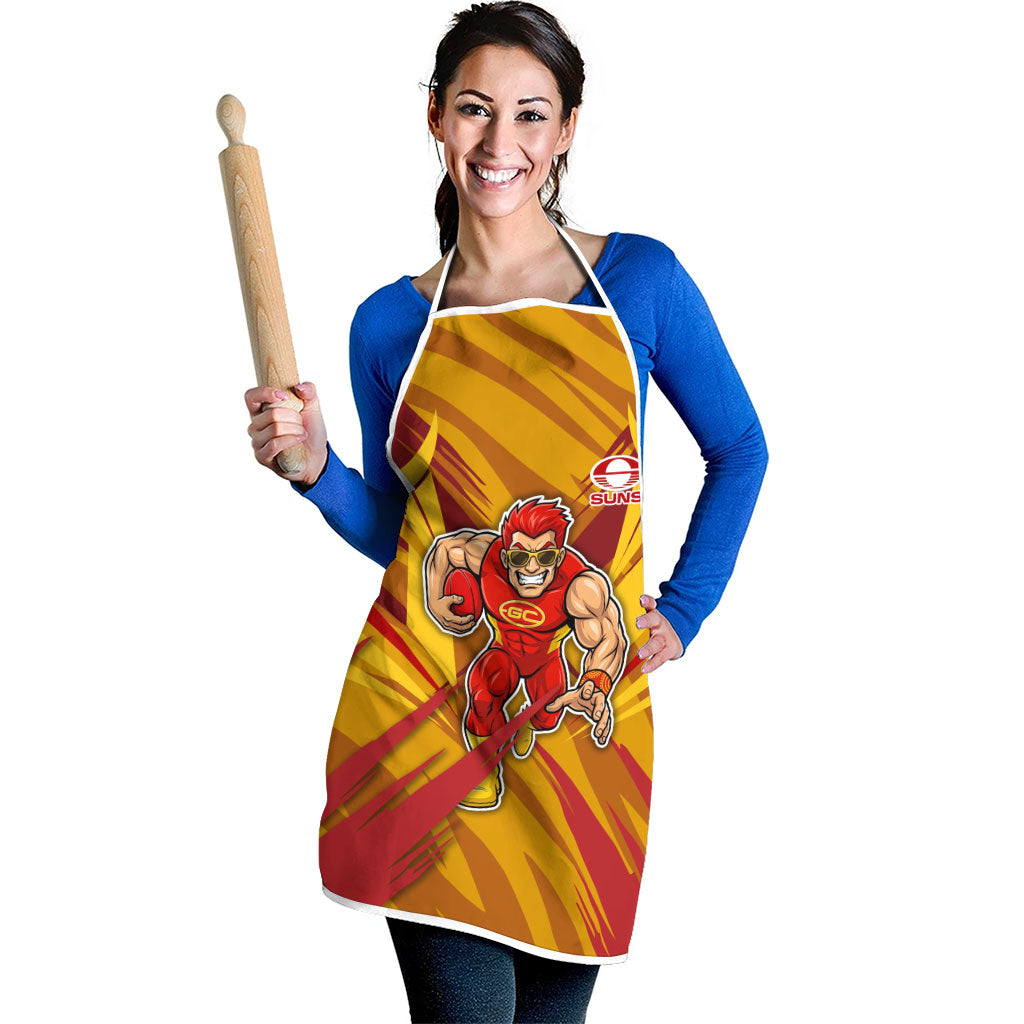 Gold Coast Suns Australian Football Apron Heroic Solar Mascot - Bold Team Colors
