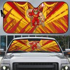 Gold Coast Suns Australian Football Auto Sun Shade Heroic Solar Mascot - Bold Team Colors