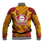Gold Coast Suns Australian Football Baseball Jacket Heroic Solar Mascot - Bold Team Colors