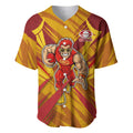 Gold Coast Suns Australian Football Baseball Jersey Heroic Solar Mascot - Bold Team Colors