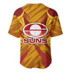 Gold Coast Suns Australian Football Baseball Jersey Heroic Solar Mascot - Bold Team Colors