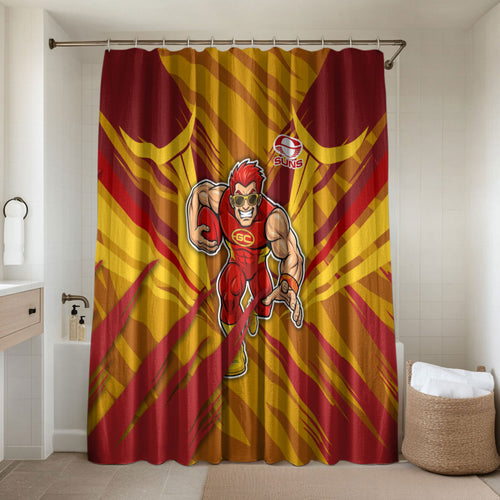 Gold Coast Suns Australian Football Bathroom Set Heroic Solar Mascot - Bold Team Colors