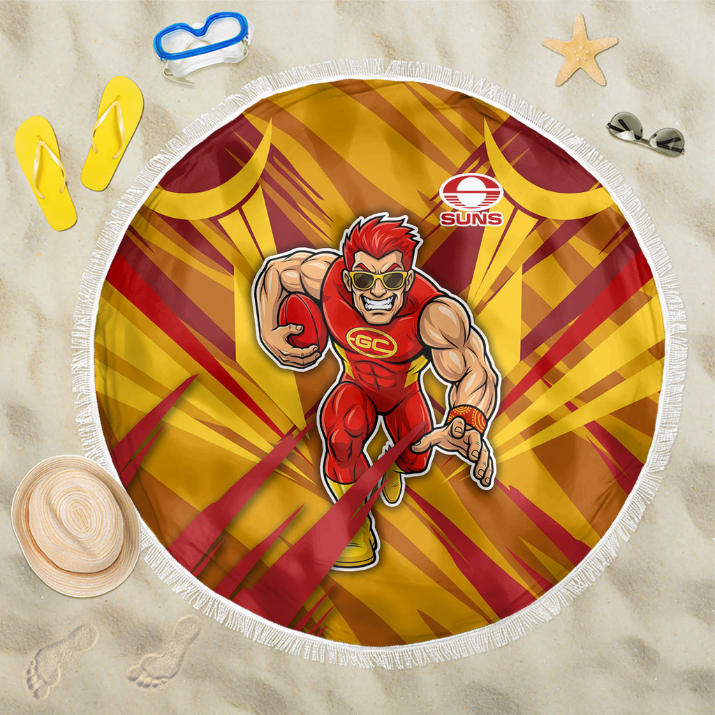 Gold Coast Suns Australian Football Beach Blanket Heroic Solar Mascot - Bold Team Colors