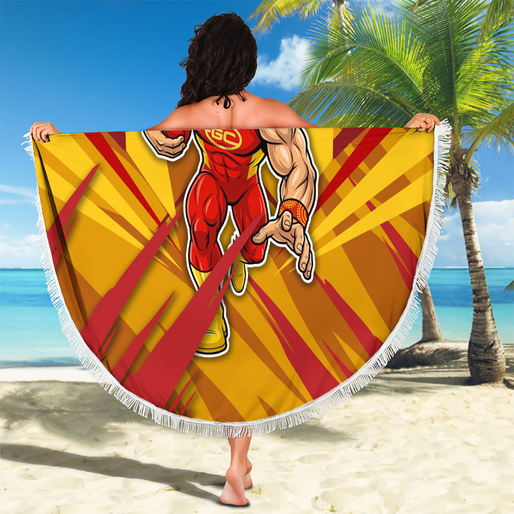 Gold Coast Suns Australian Football Beach Blanket Heroic Solar Mascot - Bold Team Colors