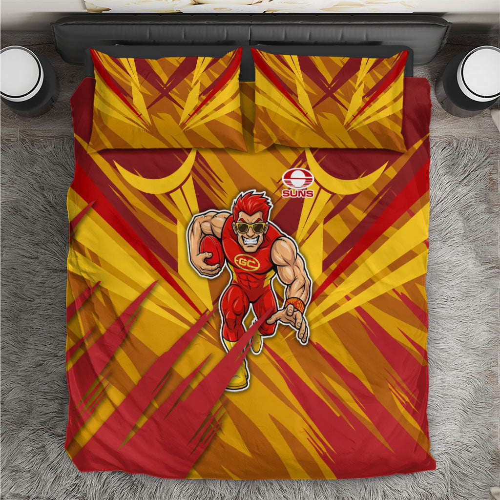 Gold Coast Suns Australian Football Bedding Set Heroic Solar Mascot - Bold Team Colors