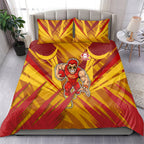 Gold Coast Suns Australian Football Bedding Set Heroic Solar Mascot - Bold Team Colors
