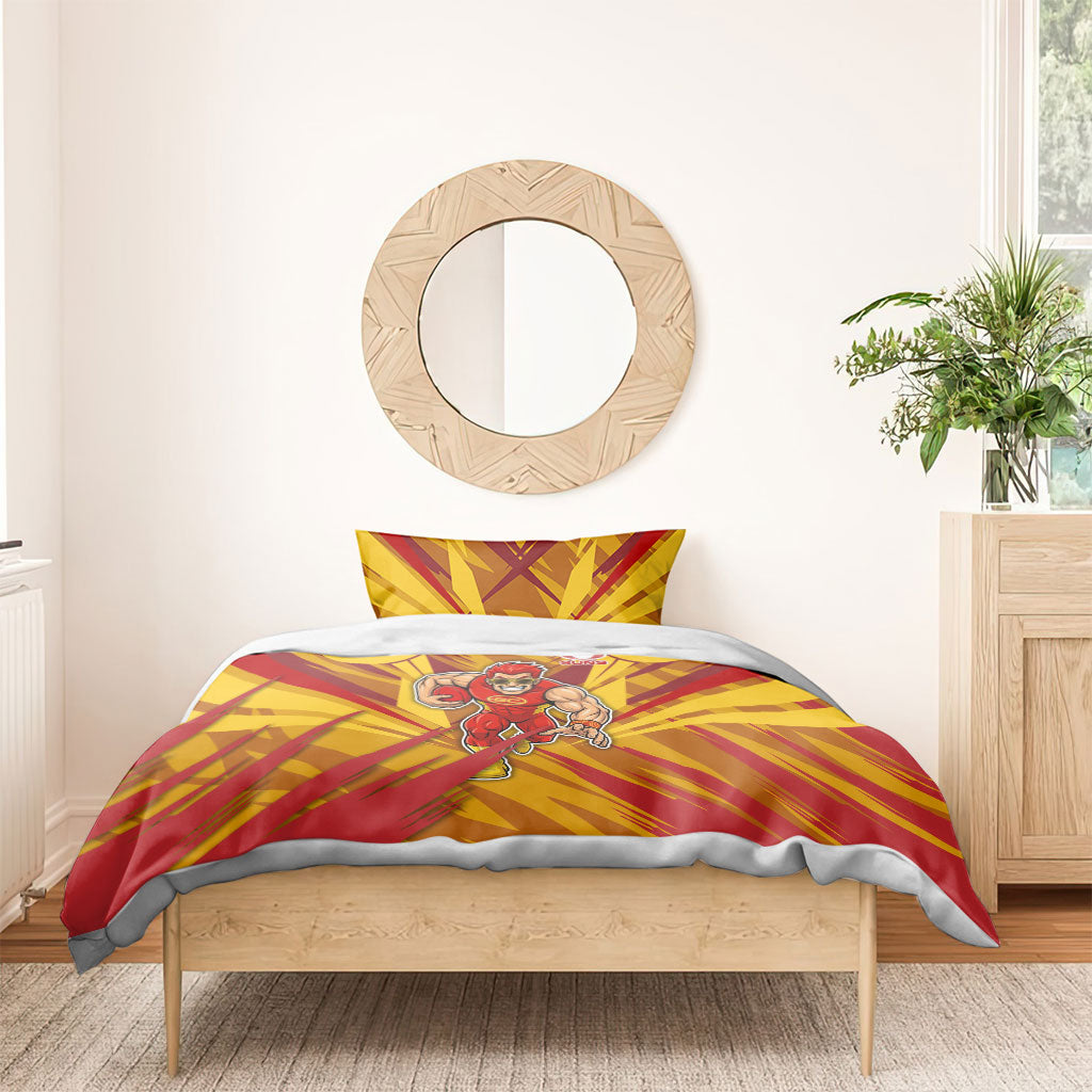 Gold Coast Suns Australian Football Bedding Set Heroic Solar Mascot - Bold Team Colors