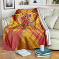 Gold Coast Suns Australian Football Blanket Heroic Solar Mascot - Bold Team Colors