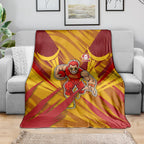 Gold Coast Suns Australian Football Blanket Heroic Solar Mascot - Bold Team Colors