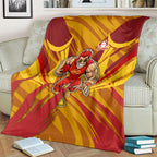 Gold Coast Suns Australian Football Blanket Heroic Solar Mascot - Bold Team Colors