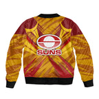 Gold Coast Suns Australian Football Bomber Jacket Heroic Solar Mascot - Bold Team Colors