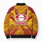 Gold Coast Suns Australian Football Bomber Puffer Jacket Heroic Solar Mascot - Bold Team Colors