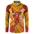 Gold Coast Suns Australian Football Button Sweatshirt Heroic Solar Mascot - Bold Team Colors