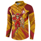 Gold Coast Suns Australian Football Button Sweatshirt Heroic Solar Mascot - Bold Team Colors
