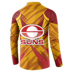 Gold Coast Suns Australian Football Button Sweatshirt Heroic Solar Mascot - Bold Team Colors