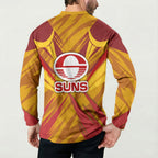 Gold Coast Suns Australian Football Button Sweatshirt Heroic Solar Mascot - Bold Team Colors