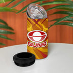 Gold Coast Suns Australian Football 4 in 1 Can Cooler Tumbler Heroic Solar Mascot - Bold Team Colors