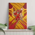 Gold Coast Suns Australian Football Canvas Wall Art Heroic Solar Mascot - Bold Team Colors