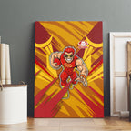 Gold Coast Suns Australian Football Canvas Wall Art Heroic Solar Mascot - Bold Team Colors