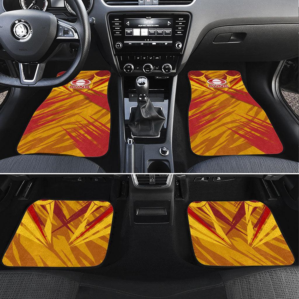Gold Coast Suns Australian Football Car Mats Heroic Solar Mascot - Bold Team Colors