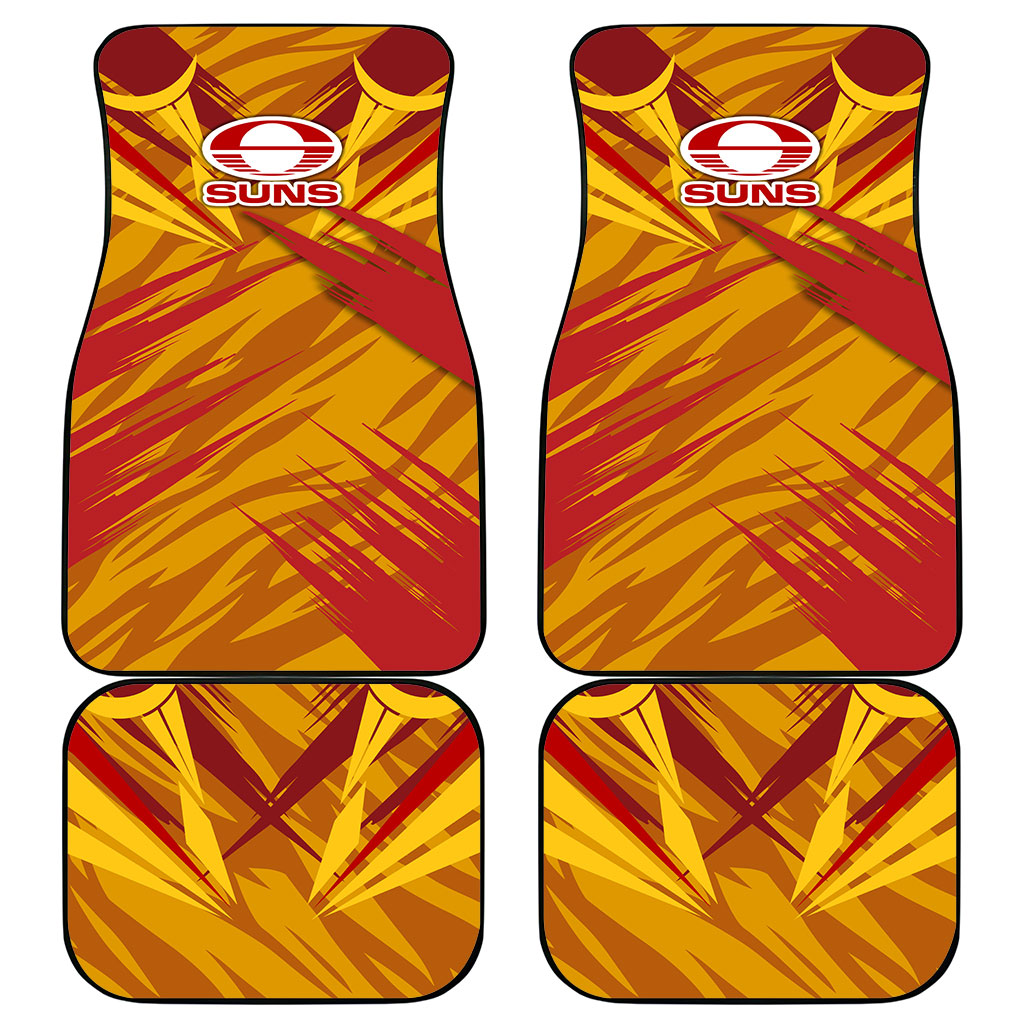 Gold Coast Suns Australian Football Car Mats Heroic Solar Mascot - Bold Team Colors