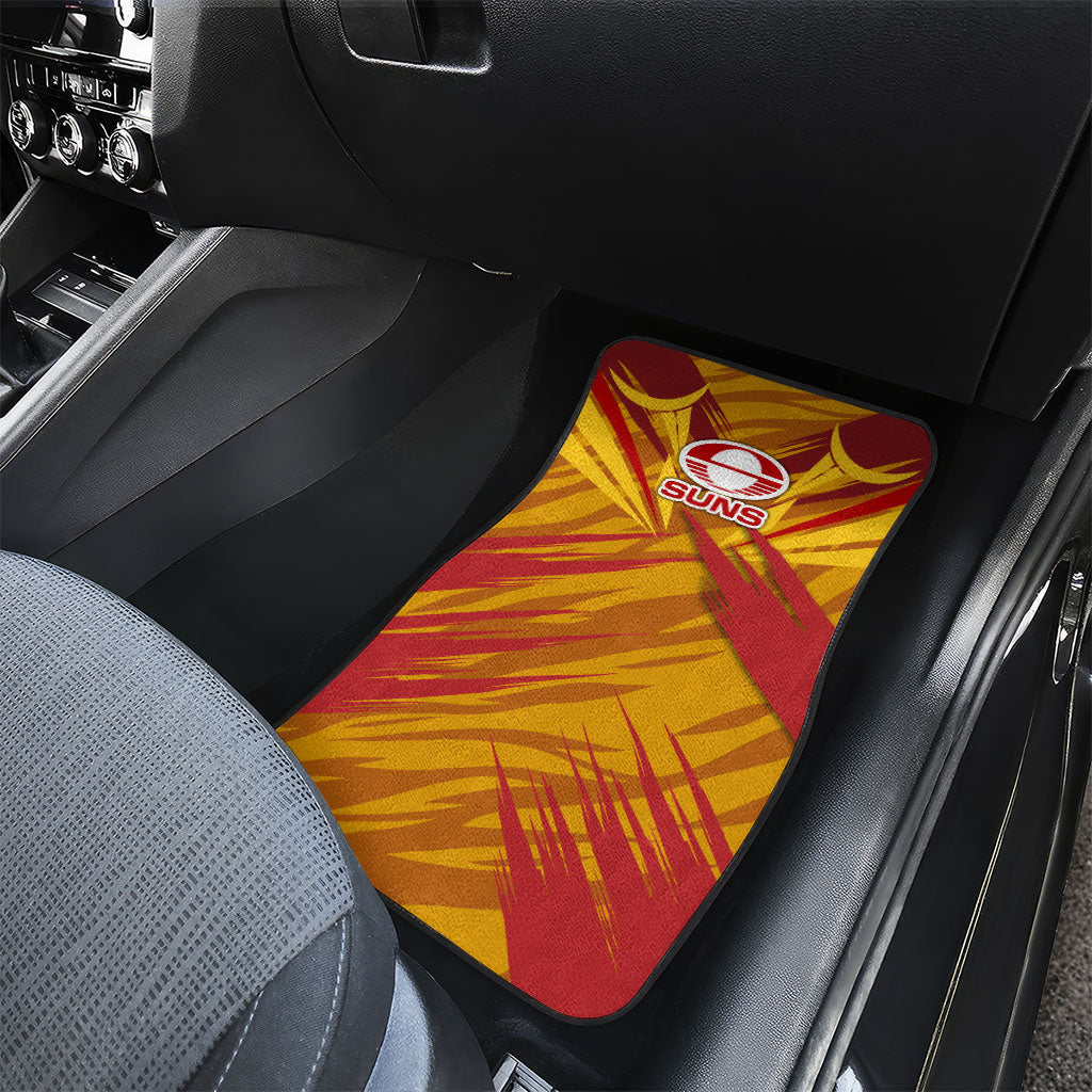 Gold Coast Suns Australian Football Car Mats Heroic Solar Mascot - Bold Team Colors