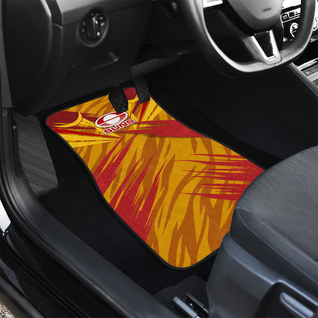 Gold Coast Suns Australian Football Car Mats Heroic Solar Mascot - Bold Team Colors