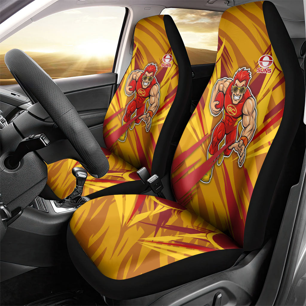 Gold Coast Suns Australian Football Car Seat Cover Heroic Solar Mascot - Bold Team Colors