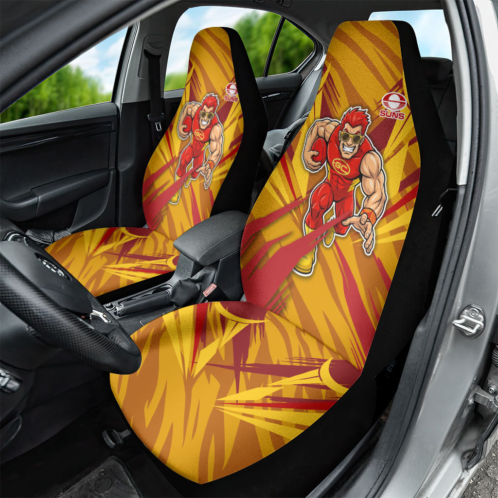 Gold Coast Suns Australian Football Car Seat Cover Heroic Solar Mascot - Bold Team Colors