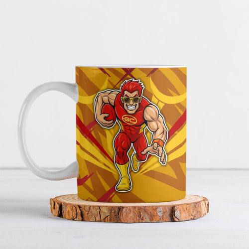 Gold Coast Suns Australian Football Ceramic Mug Heroic Solar Mascot - Bold Team Colors