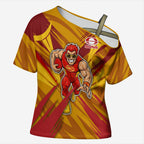 Gold Coast Suns Australian Football Cross Shoulder Shirt Heroic Solar Mascot - Bold Team Colors