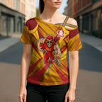 Gold Coast Suns Australian Football Cross Shoulder Shirt Heroic Solar Mascot - Bold Team Colors